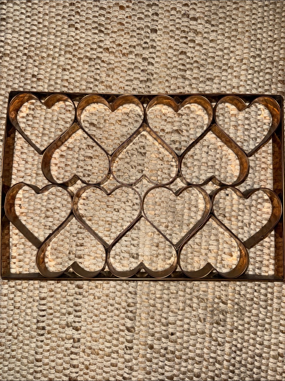 Copper Heart Cookie Cutter Tray - 9x13